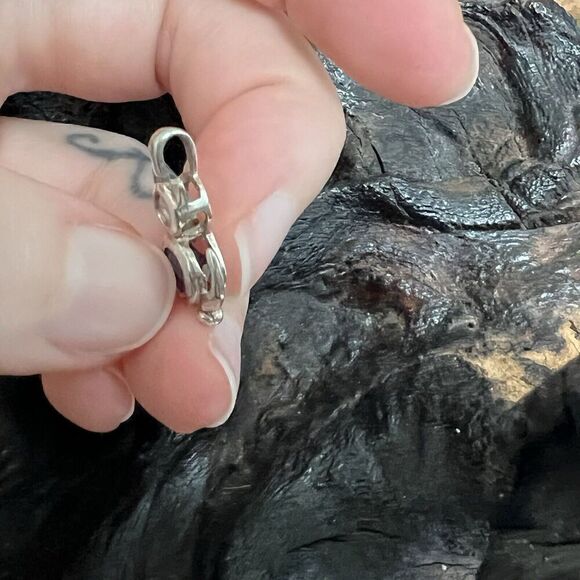 Cat Sterling Silver Charm Kitty Lover September Birthstone Clear Blue Rhinestone - Picture 3 of 9